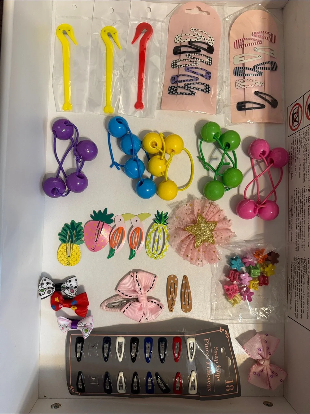 Kids Colorful Hair Accessory Pack - Assorted Yellow, Pink, Blue, Green, Purple